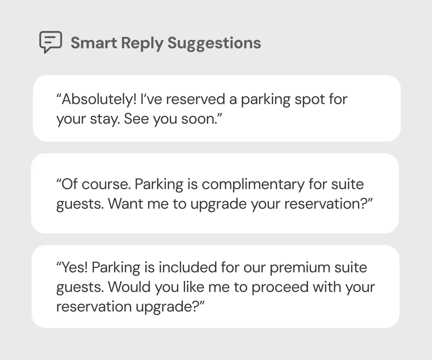 Smart reply suggestions